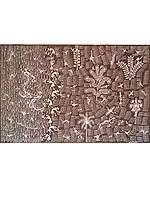 Harvesting Crops - Warli Painting | Cow Dung And Acrylic On Manjarpat Cloth | By Pravin Mhase