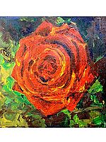 Beautiful Red Rose Abstract Painting | Acrylic On Canvas | By Antara Pain