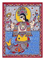 Matsya Avtar - Lord Vishnu | Acrylic on Canvas | By Muskan