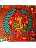 Sitting Bhagawan Ganapati | Kerala Mural Painting by Vishnu Shreedhar