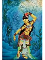 Radha Krishna | Kerala Mural Painting by Vishnu Shreedhar