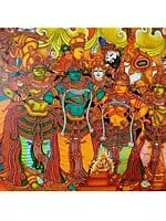 Rukmini Swayamvaram | Kerala Mural Painting by Vishnu Shreedhar