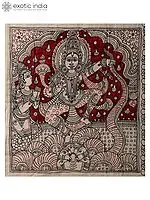 Bhagawan Krishna Dancing on Kaliya Naag | Kalamkari Painting