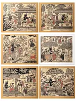 Krishna Painting of Six Seasons - Vasanta, Grishma, Varsha, Sharad, Hemanta, Shishira | Superfine Patachitra Painting