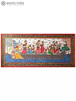 Nauka Vihar (Shri Krishna with Gopis on Boat) | Patachitra Painting