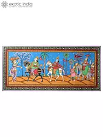 Kanchi Abhijan (Jagannath, Baladev and Gajapati King with Milkmaid Manika) | Patachitra Painting