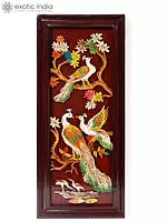 30" 3D Peacock Art Wood Panel with Inlay Work