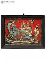 26" Shesh-Shayi Lord Krishna | Tanjore Painting with Frame