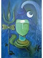 Meditative Lord Shiva With Trident | Acrylic And Mixed Media | By Ashish Agarwal