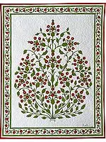 Floral Miniature Art | Floral Miniature On Handmade Paper | By Mamta Saxena