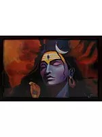 Adiyogi - The Source Of Yoga | Acrylic On Cartridge | By Deepa Kushwaha | With Frame