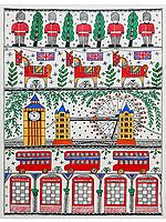 The View Of London | Acrylic On Handmade Paper | By Saral Panchal