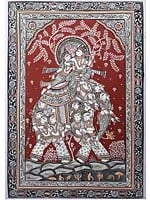 Radha - Krishna Riding on Nari Kunjar | Pattachitra Painting from Odisha