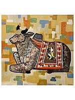 Seated Nandi | Arcylic On Canvas | By Shagun Sengar Shaha