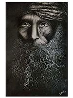The Sadhu - A Saint | Charcoal On Paper | By Anshika Agrawal