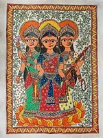 Shree Shakti Saraswati | Acrylic On Handmade Paper | By Shruti Subramani