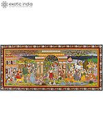 Raslila - Celebration View of Krishna with Gopis | Pattachitra Painting From Odisha