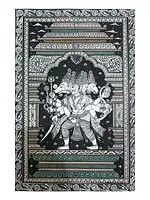 Panchamukhi Lord Hanuman | Watercolor On Handmade Sheet | By Jayadev Moharana