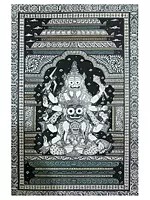 Lord Jagannath With Jagya And Narayana | Watercolor On Handmade Sheet | By Jayadev Moharana