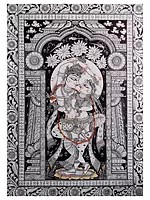 Holy Bond Of Radha And Krishna | Natural Color On Handmade Sheet | By Rakesh Kumar