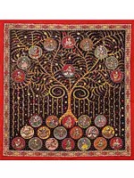 Tree Of Vat Savitri Puja - Mata Ni Pachedi | Madarpat Cotton | By Dilip Chitara