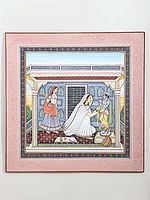 Mirabai Adorning Beloved Lord Krishna with a Garland