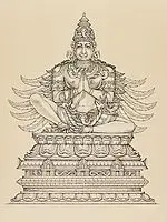 Lord Garuda with Folded Hands | Pen and Pencil on Toned Paper | Drdha Vrata Gorrick