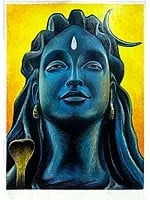 Adiyogi Shiva | Oil Pastel Color | Painting by Sanju Basu