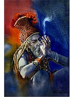 Lost - The Aghori Saint | Watercolor On Paper | Nishikant Palande