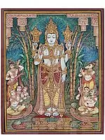 Satyanarayan | Miniature Work | Mysore Painting | With Frame