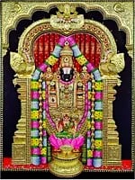 God Tirupati Balaji with Goddess Lakshmi | Tanjore Painting by My Angadi