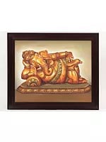 Ganesha Painting of Sculpture | Oil on Canvas | With Frame