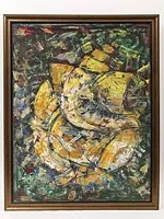 Modern Art Lord Ganesha | Framed Oil Painting