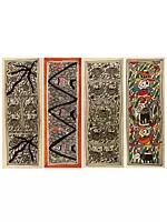Traditional Madhubani Paintings (Set of 4) | Madhubani Painting