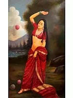 A Young Lady, Perhaps Menaka, Playing with Balls