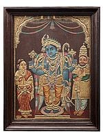 Lord Rama Tanjore Painting | Traditional Colors With 24K Gold | Teakwood Frame | Handmade