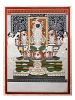 Annakuta- Govardhan Puja Srinath Ji Pichwai Art
