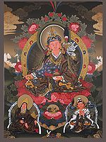 Guru Padmasambhava Thangka Painting (Brocadeless)