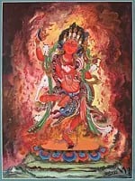 Newari Goddess Vajrayogini (Brocadeless Thangka)