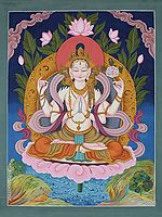 Newari Chenrezig (Four Armed Avalokiteshvara) | Brocadeless Thangka