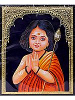 Tanjore Painting of Lord Murugan (Kartikeya) | Traditional Colors with 24 Karat Gold | With Frame