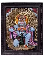 29" Lord Hanuman | Traditional Colors with 24 Karat Gold | With Frame