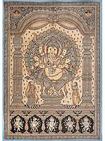 Lord Ganesha In Frame | Patta Painting | Odisha Art