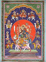 Superfine Navadurga Killing Mahishasura | Patta Painting | Odisha Art