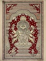 Superfine Furious Narasimha Seated | Patta Painting | Odisha Art