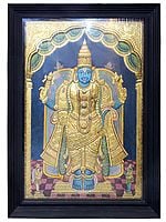 Standing Lord Vishnu | Traditional Colors With 24K Gold
