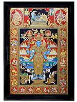 Lord Krishna Shows Vishwarupa to Arjun in The Gita | Traditional Colors with 24K Gold