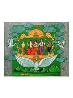 Rama Comes Back to Ayodhya on the Pushpak Vimana