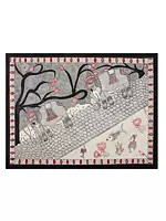 Pair of Walking Elephnats | Madhubani Painting