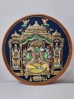 Seated Lord Panchmukhi Hanuman Tanjore Painting